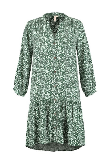 LADIES TUVALU DROP WAIST DRESS HUNTER GREEN 1