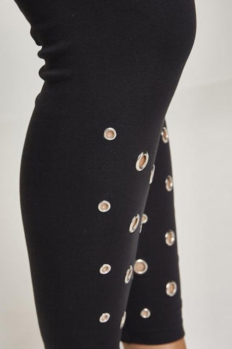 LADIES EYELET LEGGINGS BLACK 7