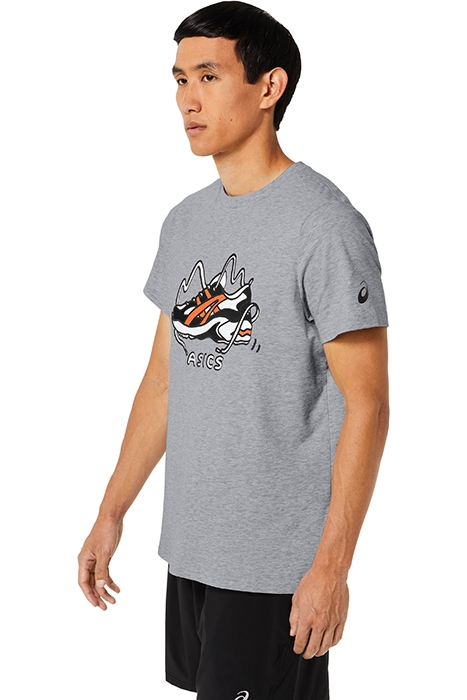 SHOE TEE GRAPHIC MID GREY HEATHER/ SHOCKING ORANGE 4