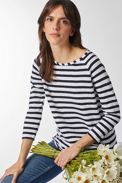 ORGANIC HEAVY JERSEY LONGSLEEVE STRIPED DEEP BLUE 1