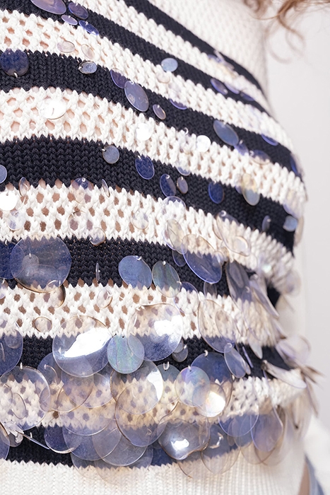 CALASPARRA MAGLIA COTONE BICOL CREAM/BLUE 6