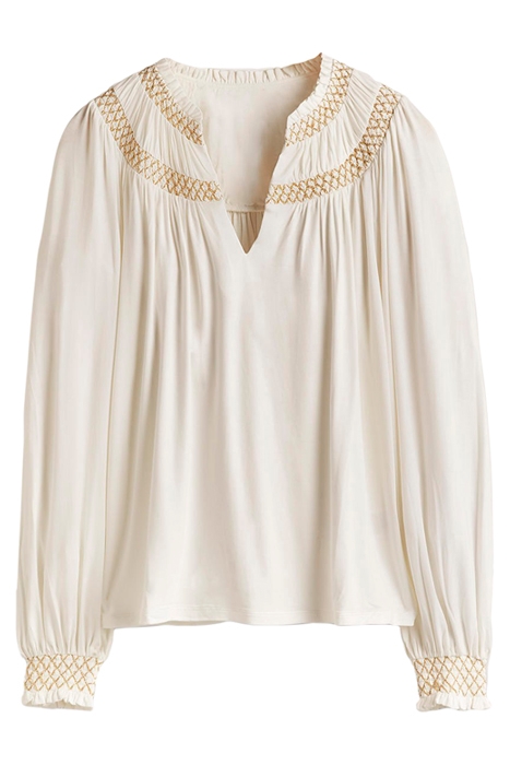 SMOCKED YOKE METALLIC TOP IVO 5