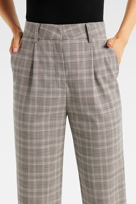 MONIQUE TAPERED CHECK PANTS BROWN CHECK SUIT 5