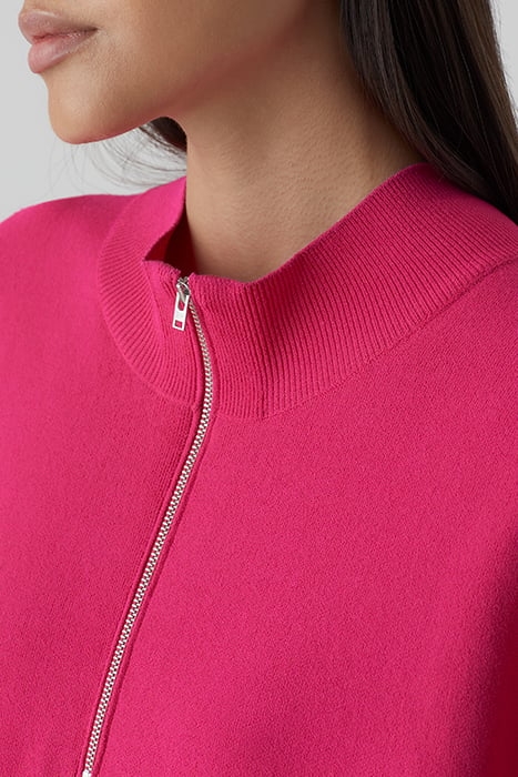 WOMEN SLEEVELESS HALFZIP KNITS RASPERRY PINK 3
