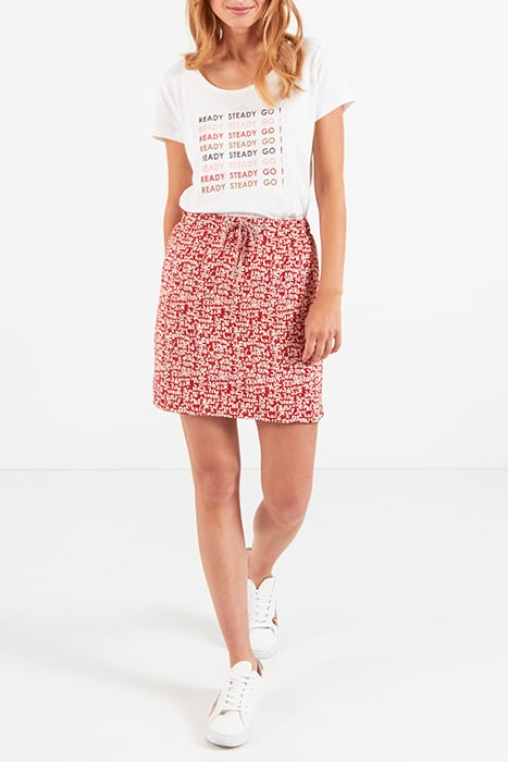 CANDY RED MINI-LETTER PRINT SHORT SKIRT 3