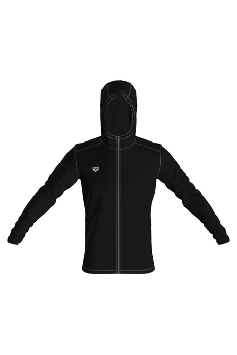 M GYM HOODED F/Z SPACER JACKET BLACK 1