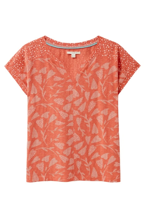 NELLY NOTCH NECK TEE PINK PRINT 4