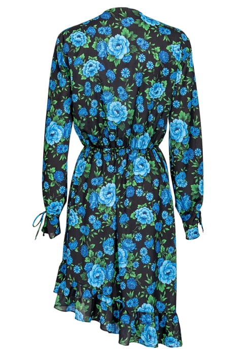 ALACCIA ABITO CREPE DE CHINE S MULTI BLACK/CORNFLOWER BLUE 7