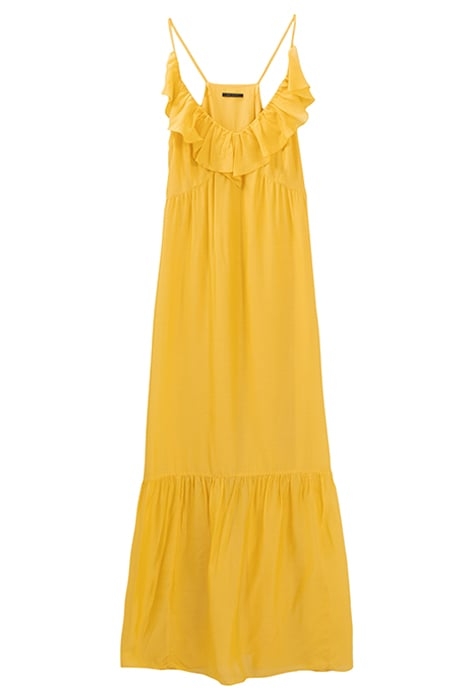 YELLOW RUFFLED STRAPPY LONG DRESS 3