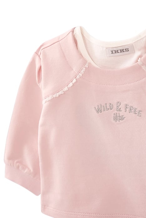 BABY GIRLS’ 2-IN-1 PALE PINK SWEATSHIRT WITH T-SHIRT 5