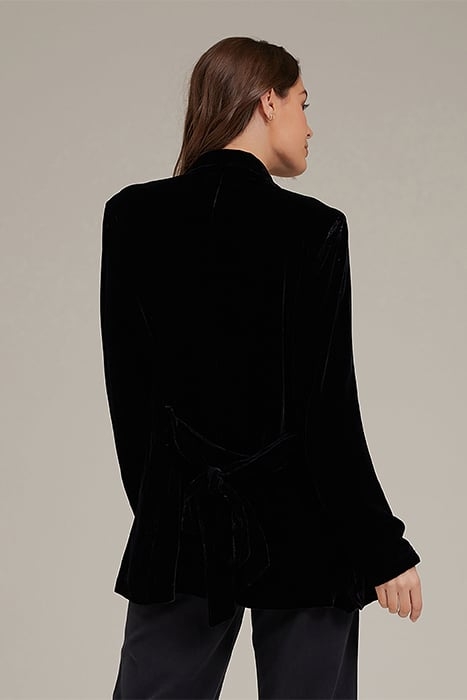 NOTCH COLLAR BELTED BLAZER BLACK 2