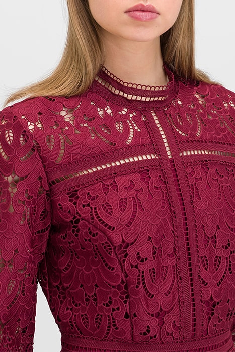 MONA MINI LENGTH LACE DRESS BERRY RED 5