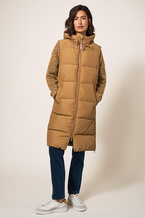 EMBER QUILTED GILET MID TAN 1