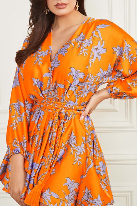 MAYA SURPLICE DRESS SUNBURST ORANGE 6