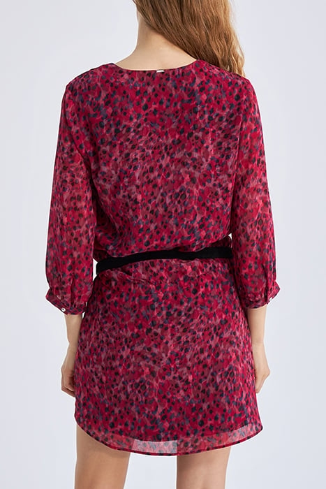 PINK RECYCLED PAISLEY LEOPARD PRINT SHORT DRESS 2