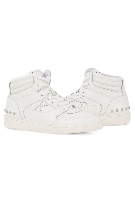 WHITE LEATHER TRAINERS WITH STUD DETAILS 5