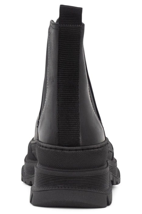 BLACK LEATHER CHELSEA BOOTS WITH LUGGED SOLE 4