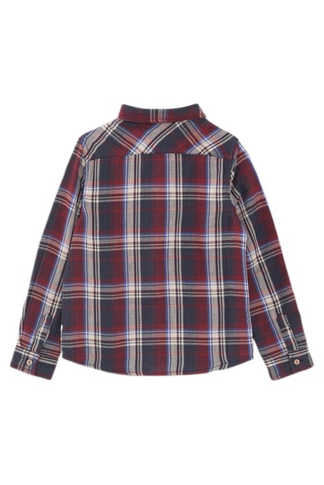 BOYS’ RED CHECK MIX SHIRT WITH DETACHABLE HOOD 2