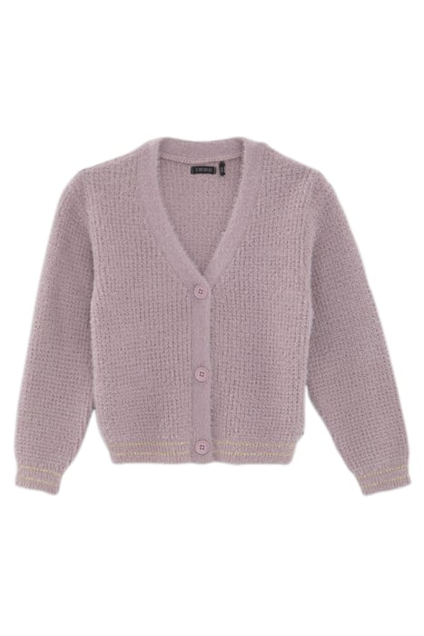 GIRLS’ VIOLET DECORATIVE KNIT CARDIGAN 1