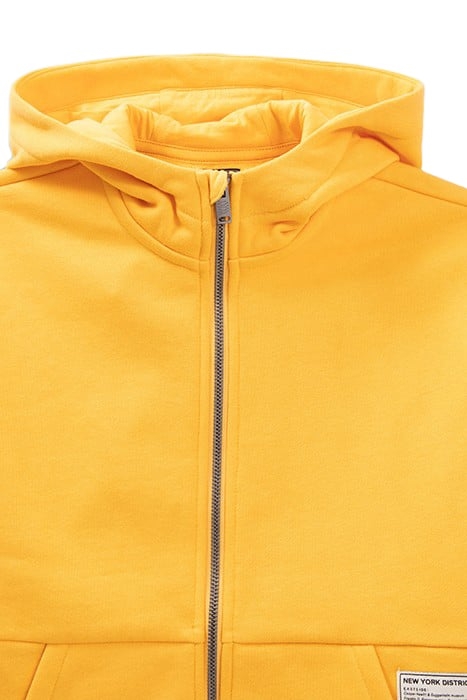 BOYS’ YELLOW CARDIGAN WITH EMBOSSED SLOGAN ON SLEEVE 3