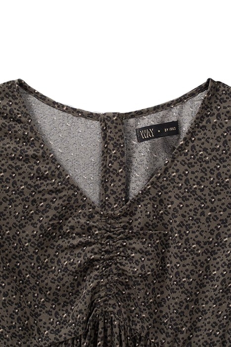 GIRLS’ KHAKI LEOPARD PRINT LENZING™ ECOVERO™ DRESS 3