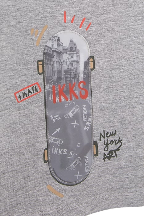 BABY BOYS’ GREY T-SHIRT WITH LENTICULAR SKATEBOARD IMAGE 5