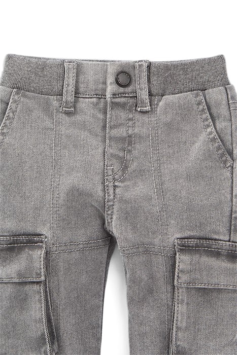 BABY BOYS’ GREY COMBAT JEANS WITH RIBBED WAISTBAND 3
