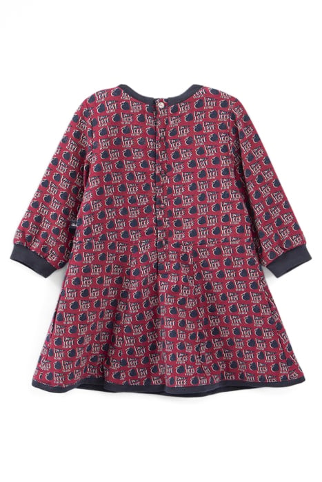 BABY GIRLS’ NAVY/HEART-APPLES REVERSIBLE DRESS 2