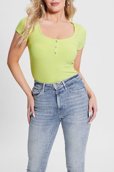 GUESS ECO SS KARLEE JEWEL BTN DUSTY KIWI 1