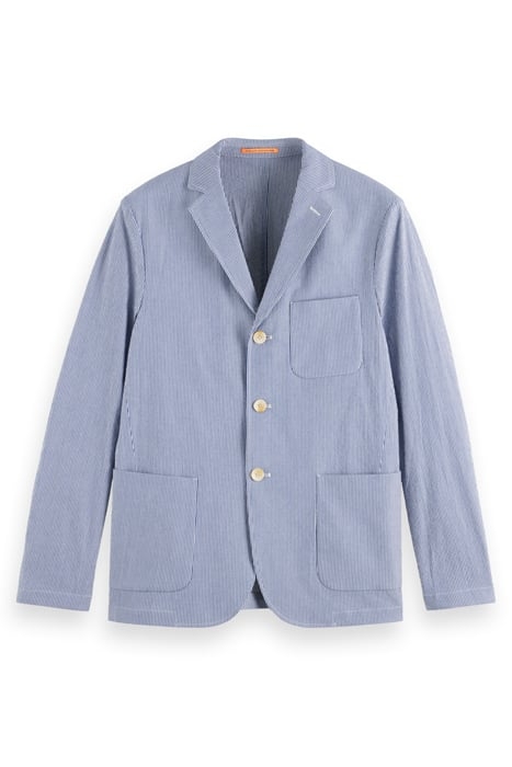 UNCONSTRUCTED STRIPED SEERSUCK ECRU NAVY STRIPE 1