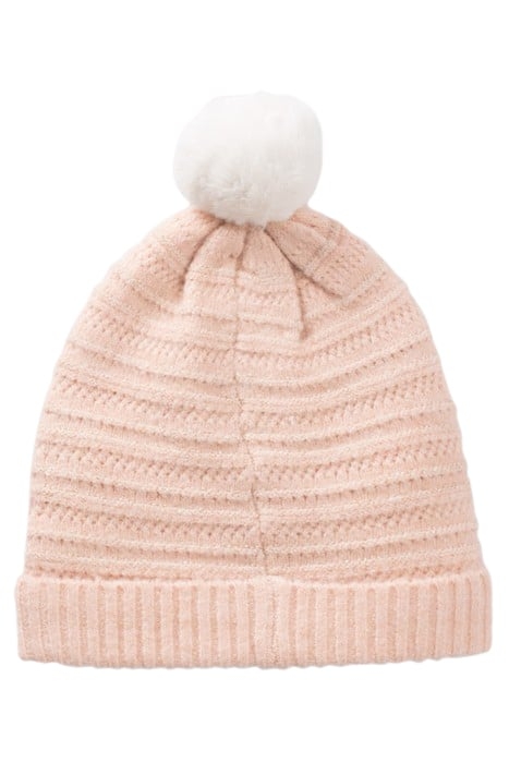 GIRLS’ PINK DECORATIVE LUREX KNIT BEANIE WITH BRONZE BADGE P 2