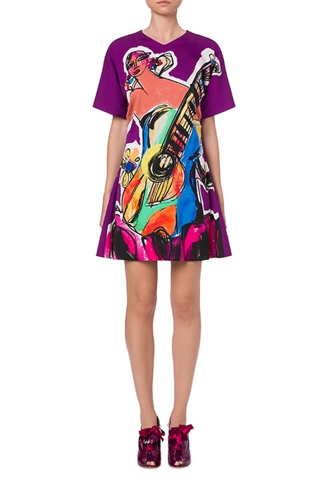 FASHION SKETCH DOUBLE GEORGETTE DRESS MULTICOLOR 1