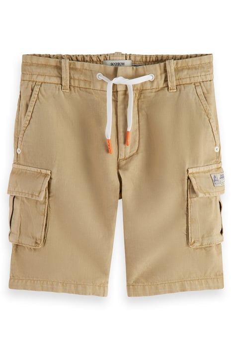 LONGER-LENGTH - GARMENT-DYED COTTON LINEN CARGO SHORTS SAND 1