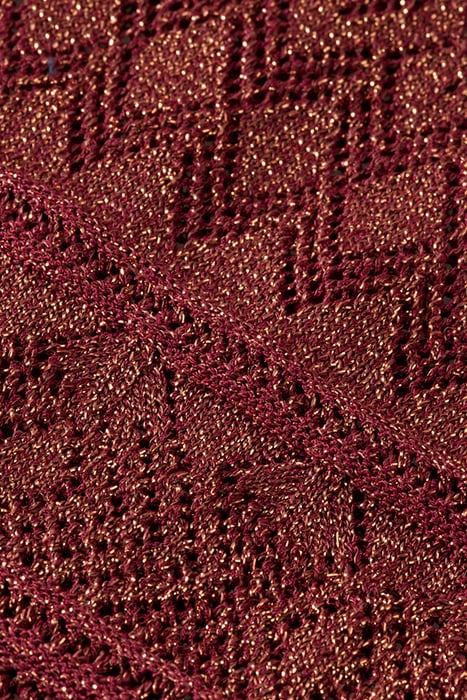 METALLIC POINTELLE KNITTED DRESS TERRACOTTA 3