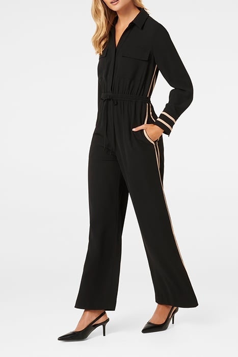ASHER SIDE STRIPE JUMPSUIT BLACK 5
