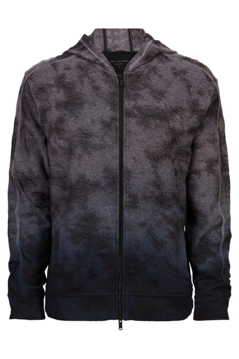ANTONE LS FULL ZIP HOODY IN JACQUARD AND INK BLUE 1