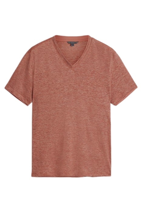 WOOSTER REGULAR FIT SS VNECK WITH MELANG TOMATO 2