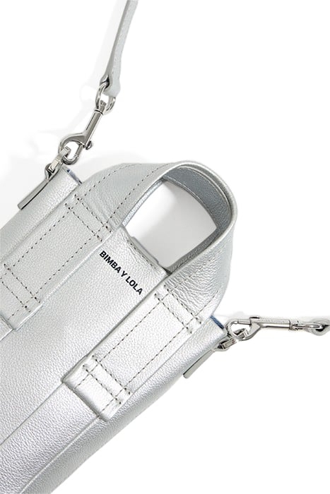 MINI SILVER LEATHER CROSSBODY BAG 3