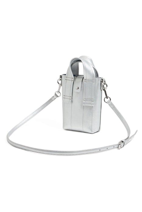 MINI SILVER LEATHER CROSSBODY BAG 2