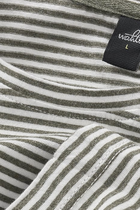 WOODS | CREW NECK T-SHIRT ARMY/WHITE STRIPE 2