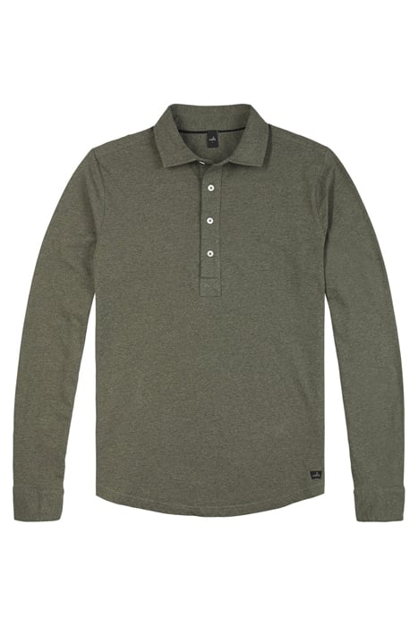 NORTON | TAILORED JERSEY POLOSHIRT ARMY GREEN MELANGE 1