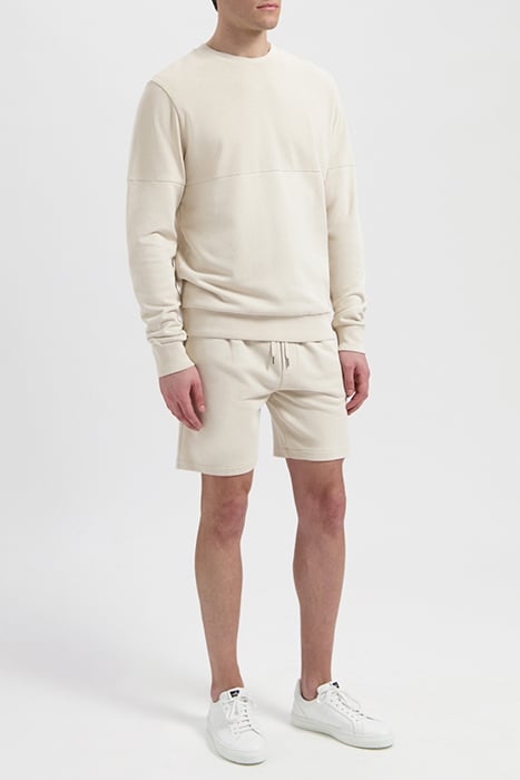 SULLIVAN | JERSEY PIQUÉ CREWNECK SWEATER WHITE SAND 3