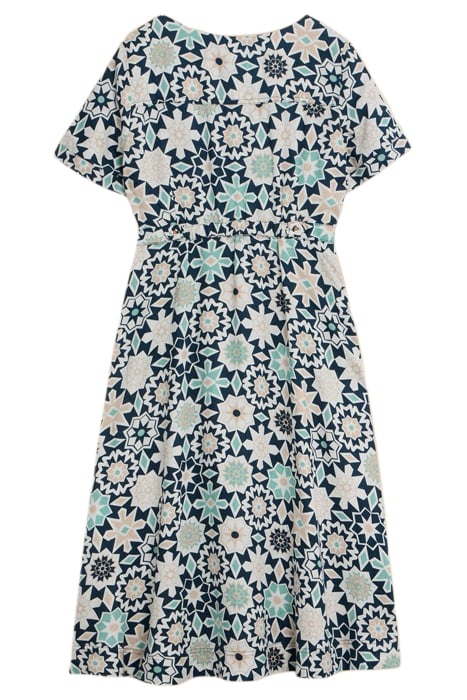 IVY LINEN MINI DRESS BLUE PRINTED 2