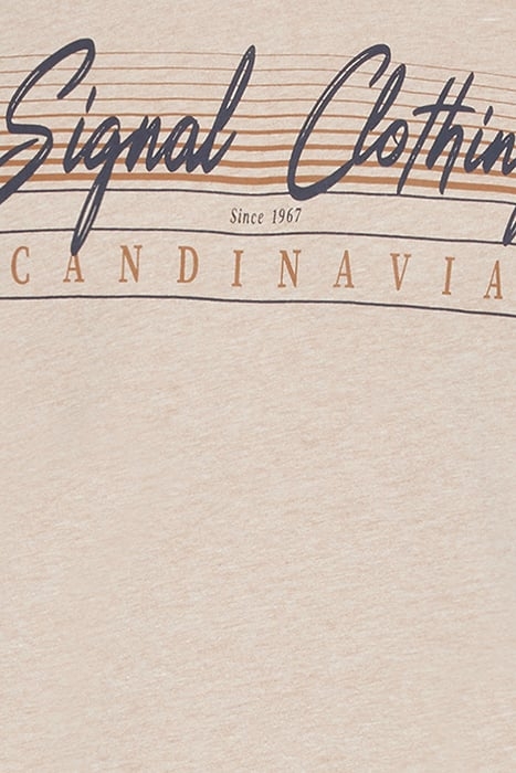 LIAMSI FRONT PRINT TEE+ SAVANNA SAND MELANGE 7