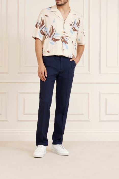 MARCIANO BY GUESS BILLY BOWLING SHIRT BROWN BLUE CASUAL ABST 3