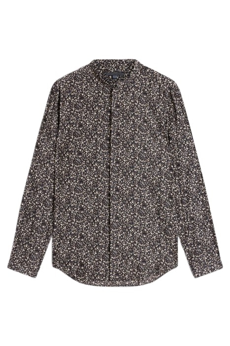 HIDDEN PLACKET BAND COLLAR EARTH BROWN 2