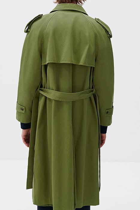 LS MID LENGHT BUTTONED LARGE TRENCH COAT KAKI 2