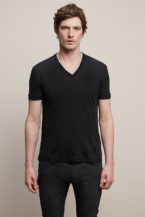 SS VNECK JRSY KNT BLACK 1