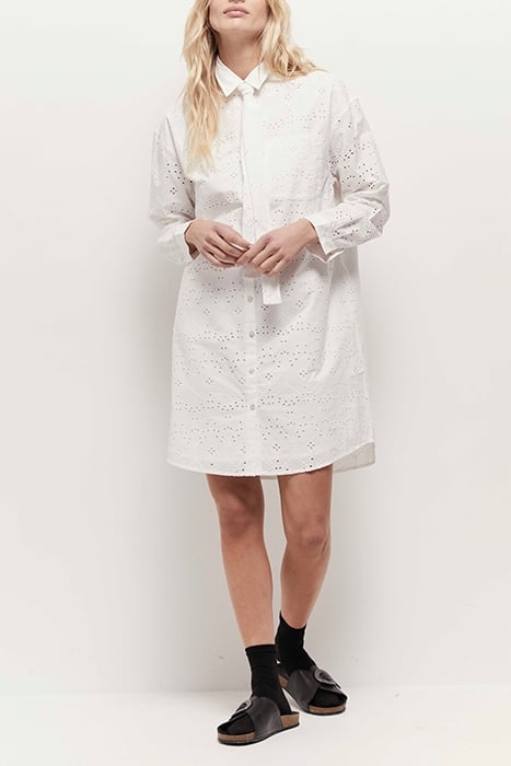ROMEA - OFF WHITE SHIRT DRESS IN BRODERIE ANGLAISE 2