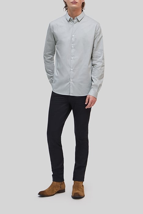 WHITE MINIMALIST ROSETTE PRINT SLIM SHIRT 3